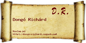Dongó Richárd névjegykártya